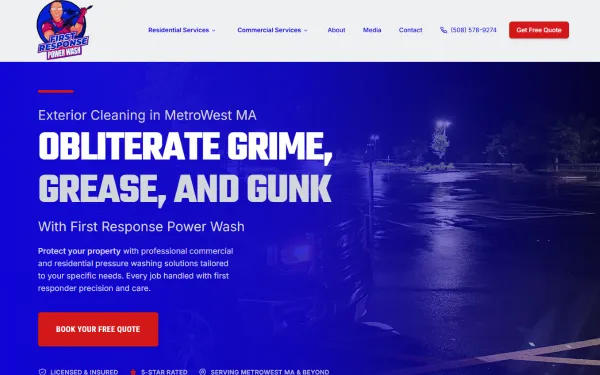 First Response Power Wash website